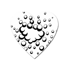 Splash Bubble Black White Polka Circle Heart Magnet