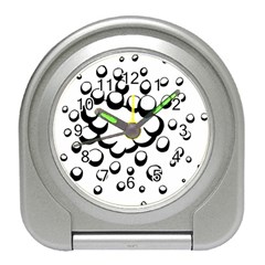 Splash Bubble Black White Polka Circle Travel Alarm Clocks