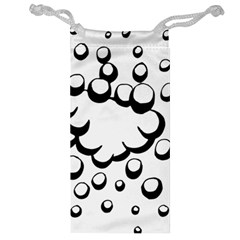 Splash Bubble Black White Polka Circle Jewelry Bag by Mariart