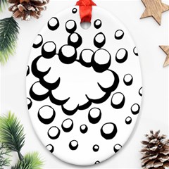 Splash Bubble Black White Polka Circle Oval Ornament (two Sides) by Mariart