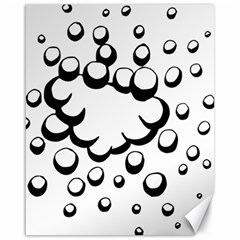 Splash Bubble Black White Polka Circle Canvas 16  X 20   by Mariart