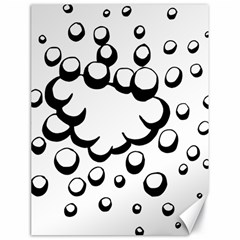 Splash Bubble Black White Polka Circle Canvas 18  X 24   by Mariart