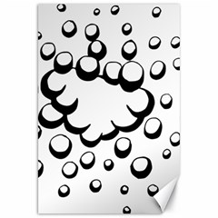 Splash Bubble Black White Polka Circle Canvas 20  X 30   by Mariart