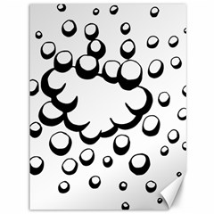 Splash Bubble Black White Polka Circle Canvas 36  X 48  