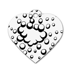 Splash Bubble Black White Polka Circle Dog Tag Heart (one Side) by Mariart