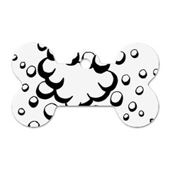 Splash Bubble Black White Polka Circle Dog Tag Bone (two Sides) by Mariart