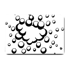 Splash Bubble Black White Polka Circle Small Doormat  by Mariart