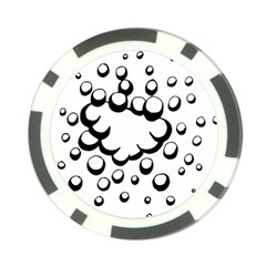 Splash Bubble Black White Polka Circle Poker Chip Card Guard by Mariart