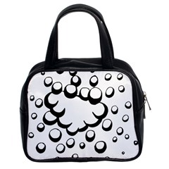 Splash Bubble Black White Polka Circle Classic Handbags (2 Sides) by Mariart