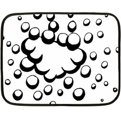 Splash Bubble Black White Polka Circle Fleece Blanket (mini) by Mariart