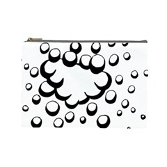 Splash Bubble Black White Polka Circle Cosmetic Bag (large)  by Mariart