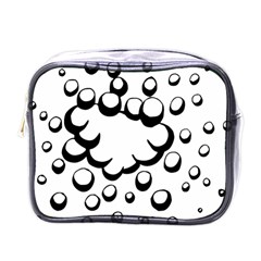 Splash Bubble Black White Polka Circle Mini Toiletries Bags