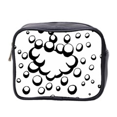 Splash Bubble Black White Polka Circle Mini Toiletries Bag 2-side