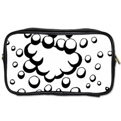 Splash Bubble Black White Polka Circle Toiletries Bags 2-side by Mariart