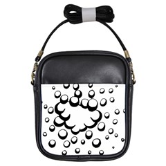 Splash Bubble Black White Polka Circle Girls Sling Bags by Mariart