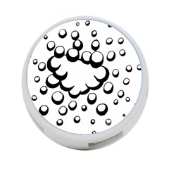 Splash Bubble Black White Polka Circle 4-port Usb Hub (one Side)