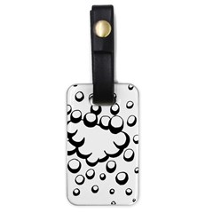 Splash Bubble Black White Polka Circle Luggage Tags (one Side) 