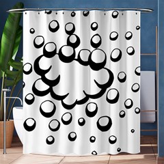 Splash Bubble Black White Polka Circle Shower Curtain 60  X 72  (medium)  by Mariart