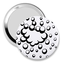 Splash Bubble Black White Polka Circle 3  Handbag Mirrors by Mariart