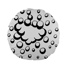 Splash Bubble Black White Polka Circle Standard 15  Premium Round Cushions by Mariart