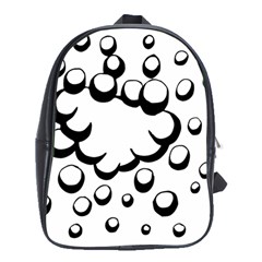 Splash Bubble Black White Polka Circle School Bags (xl)  by Mariart