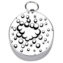 Splash Bubble Black White Polka Circle Silver Compasses by Mariart