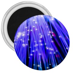 Neon Light Line Vertical Blue 3  Magnets by Mariart