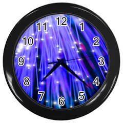 Neon Light Line Vertical Blue Wall Clocks (black) by Mariart