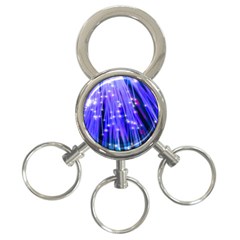 Neon Light Line Vertical Blue 3-ring Key Chains by Mariart