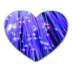 Neon Light Line Vertical Blue Heart Mousepads by Mariart