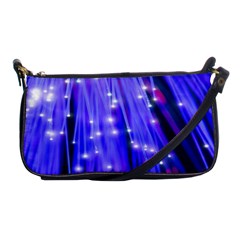 Neon Light Line Vertical Blue Shoulder Clutch Bags by Mariart