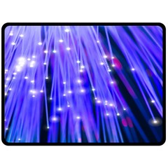 Neon Light Line Vertical Blue Double Sided Fleece Blanket (large)  by Mariart