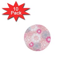 Scrapbook Paper Iridoby Flower Floral Sunflower Rose 1  Mini Buttons (10 Pack) 