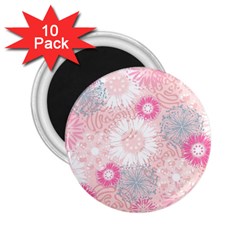 Scrapbook Paper Iridoby Flower Floral Sunflower Rose 2 25  Magnets (10 Pack)  by Mariart