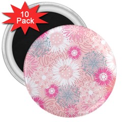 Scrapbook Paper Iridoby Flower Floral Sunflower Rose 3  Magnets (10 Pack) 