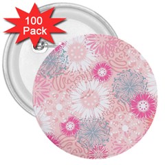 Scrapbook Paper Iridoby Flower Floral Sunflower Rose 3  Buttons (100 Pack)  by Mariart