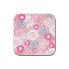 Scrapbook Paper Iridoby Flower Floral Sunflower Rose Rubber Coaster (square) 