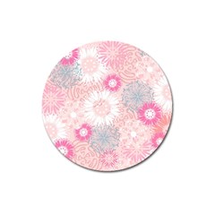 Scrapbook Paper Iridoby Flower Floral Sunflower Rose Magnet 3  (round)