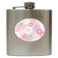 Scrapbook Paper Iridoby Flower Floral Sunflower Rose Hip Flask (6 Oz)