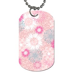 Scrapbook Paper Iridoby Flower Floral Sunflower Rose Dog Tag (two Sides) by Mariart