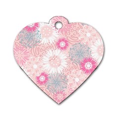 Scrapbook Paper Iridoby Flower Floral Sunflower Rose Dog Tag Heart (two Sides) by Mariart