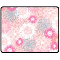 Scrapbook Paper Iridoby Flower Floral Sunflower Rose Fleece Blanket (medium) 