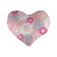 Scrapbook Paper Iridoby Flower Floral Sunflower Rose Standard 16  Premium Heart Shape Cushions