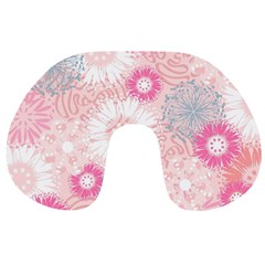 Scrapbook Paper Iridoby Flower Floral Sunflower Rose Travel Neck Pillows by Mariart