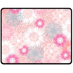 Scrapbook Paper Iridoby Flower Floral Sunflower Rose Double Sided Fleece Blanket (medium) 