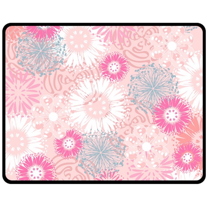 Scrapbook Paper Iridoby Flower Floral Sunflower Rose Double Sided Fleece Blanket (Medium) 