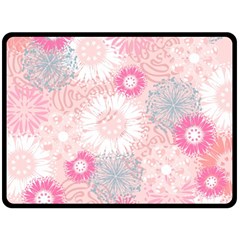 Scrapbook Paper Iridoby Flower Floral Sunflower Rose Double Sided Fleece Blanket (large)  by Mariart