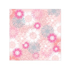 Scrapbook Paper Iridoby Flower Floral Sunflower Rose Small Satin Scarf (square)