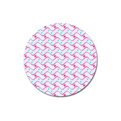 Squiggle Red Blue Milk Glass Waves Chevron Wave Pink Magnet 3  (round) by Mariart