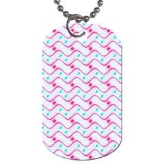 Squiggle Red Blue Milk Glass Waves Chevron Wave Pink Dog Tag (one Side) by Mariart